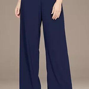 Alex Evenings Size 2X Matte Jersey Wide Leg Long Pants Dark Navy